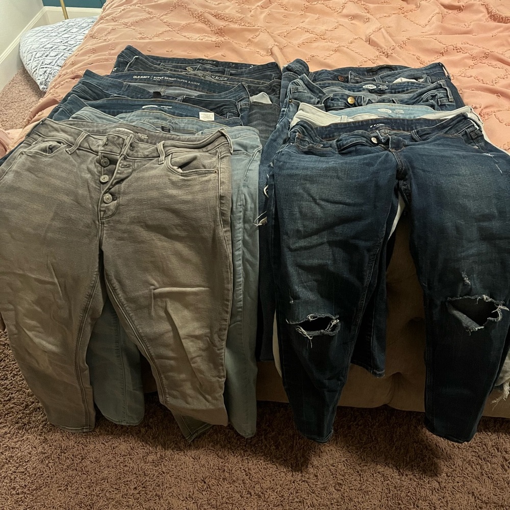 11 pair of size 10/30 jeans